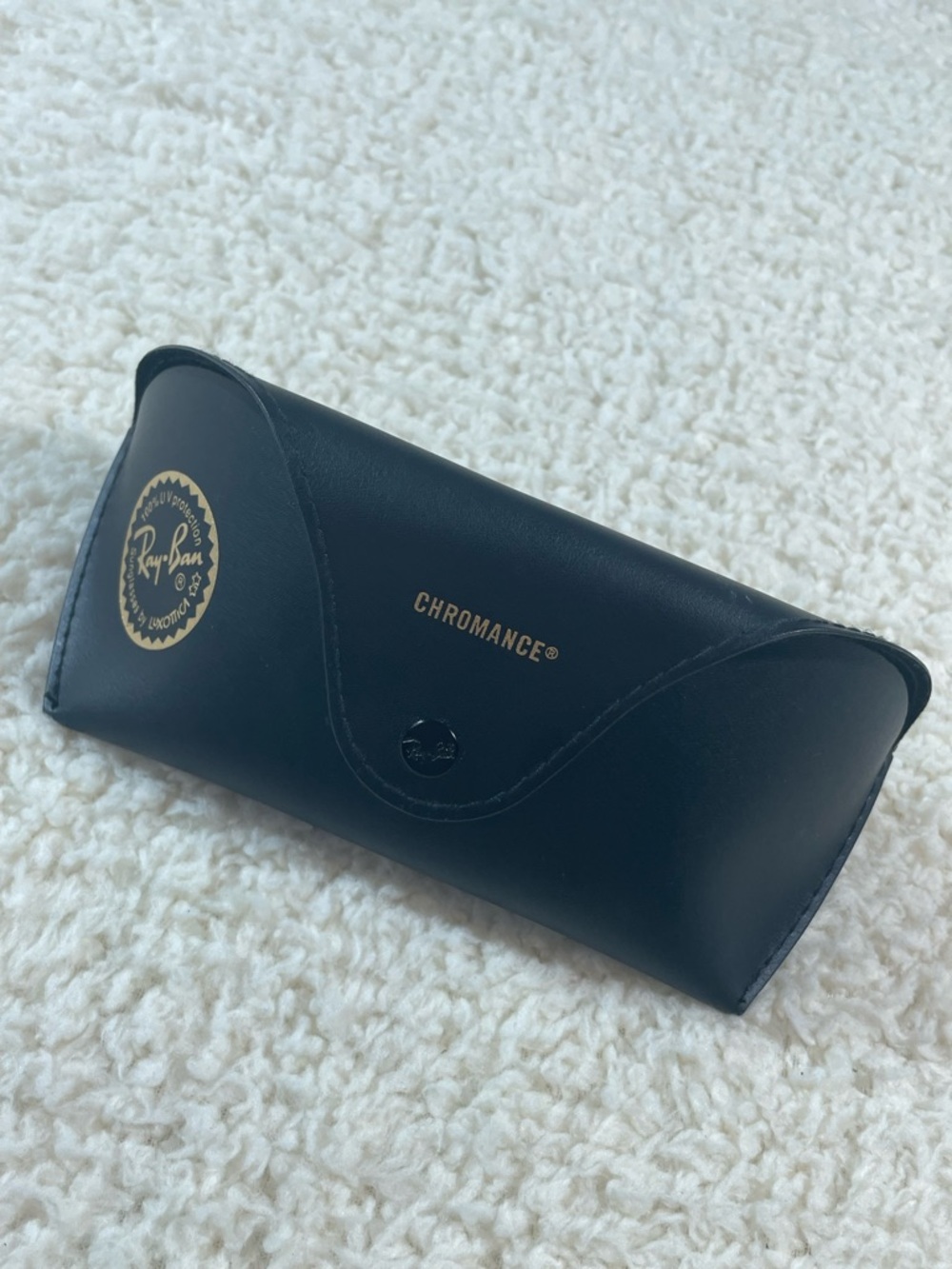 Ray-Ban Chromance Sunglasses Case Black Snap Closure Unisex Soft Case